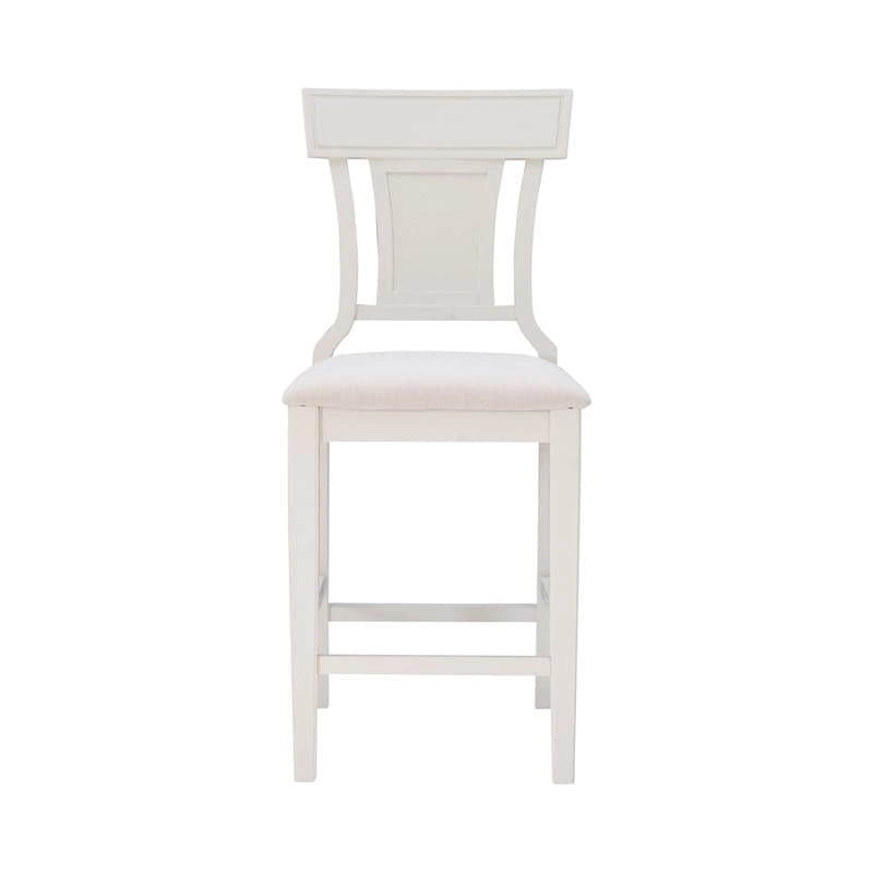 Tabouret de comptoir à dossier en rotin avec assise rembourrée