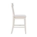 Tabouret de comptoir à dossier en rotin avec assise rembourrée