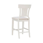 Tabouret de comptoir à dossier en rotin avec assise rembourrée