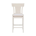 Tabouret de comptoir à dossier en rotin avec assise rembourrée