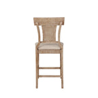 Tabouret de comptoir à dossier en rotin avec assise rembourrée