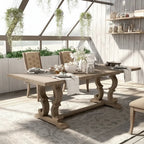 Table à manger extensible rustique en bois de 90 pouces