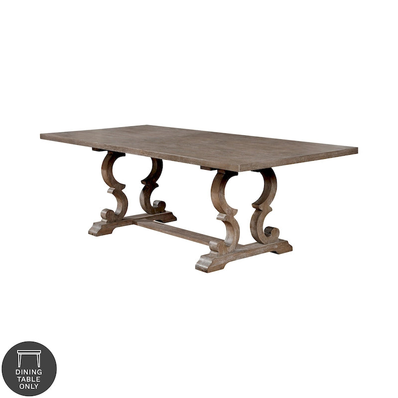 Table à manger extensible rustique en bois de 90 pouces