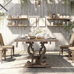 Table à manger extensible rustique en bois de 90 pouces