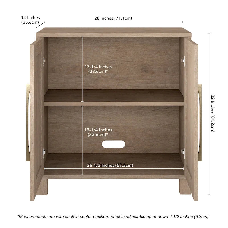 Meuble d'appoint rectangulaire de 28 pouces avec étagère réglable