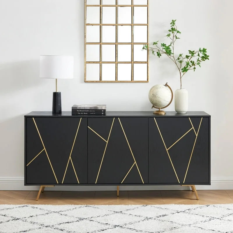Buffet en bois de 63 pouces avec rangement