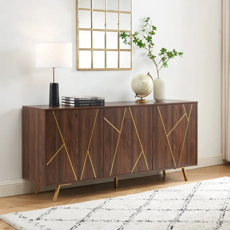 Buffet en bois de 63 pouces avec rangement
