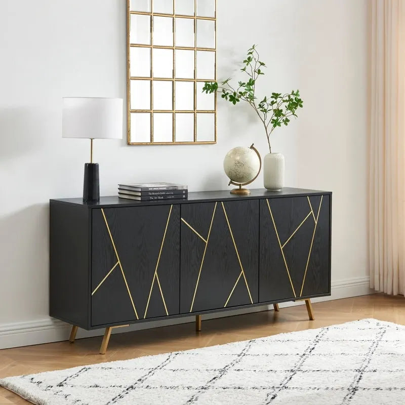 Buffet en bois de 63 pouces avec rangement