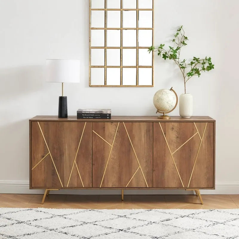 Buffet en bois de 63 pouces avec rangement