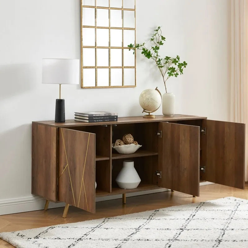 Buffet en bois de 63 pouces avec rangement