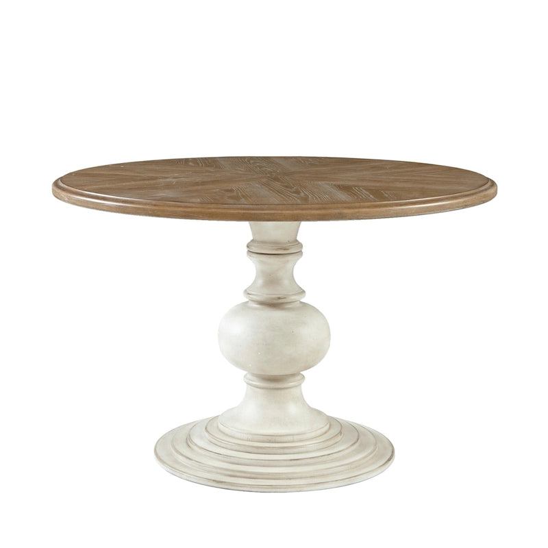 Table de salle à manger ronde à pied central de 117 cm