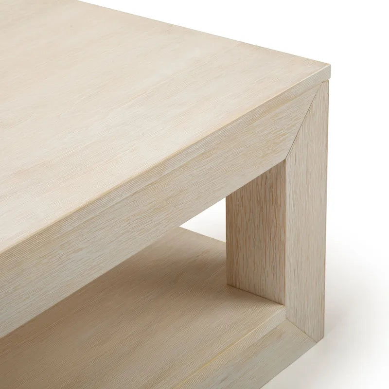 Table basse rectangulaire avec étagère inférieure