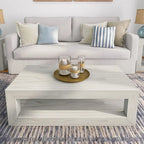 Table basse rectangulaire avec étagère inférieure