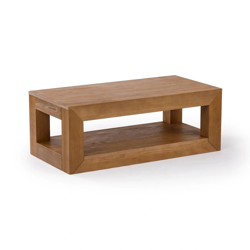 Table basse rectangulaire avec étagère inférieure