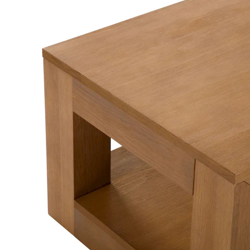 Table basse rectangulaire avec étagère inférieure