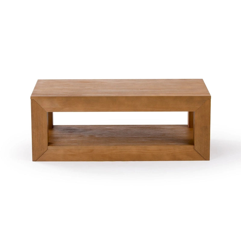 Table basse rectangulaire avec étagère inférieure