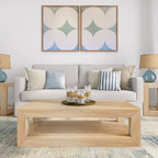 Table basse rectangulaire avec étagère inférieure