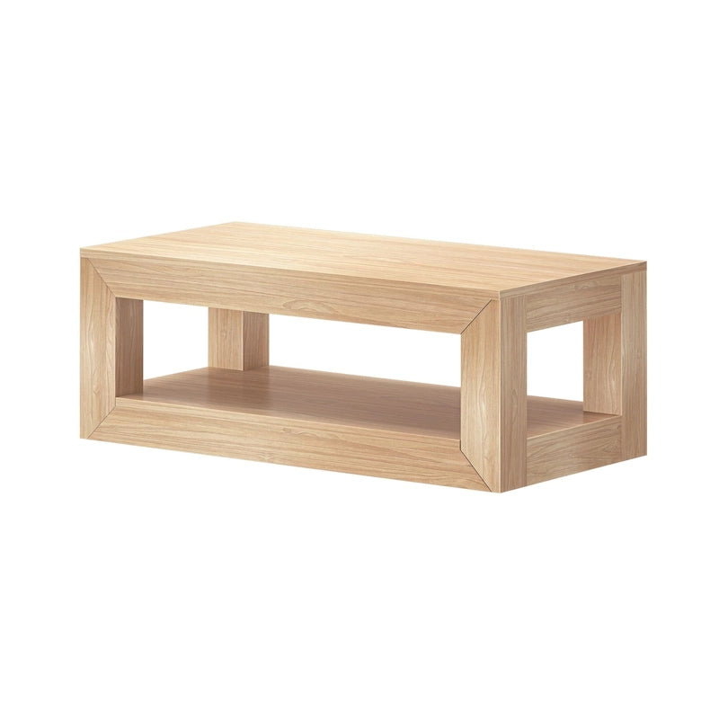 Table basse rectangulaire avec étagère inférieure