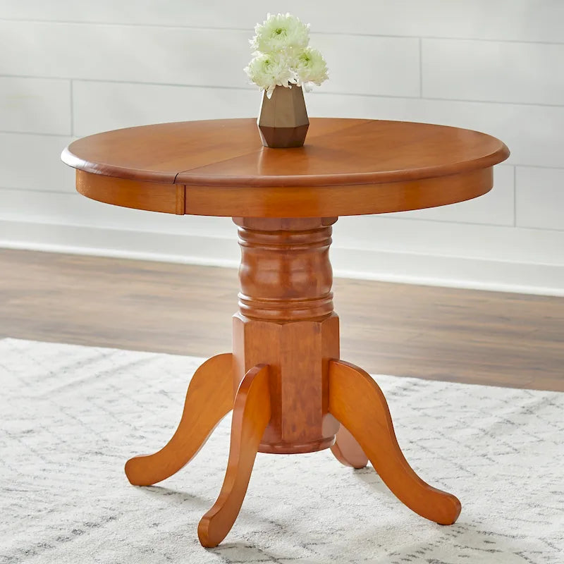 Table de salle à manger en bois massif de style ferme avec rallonge