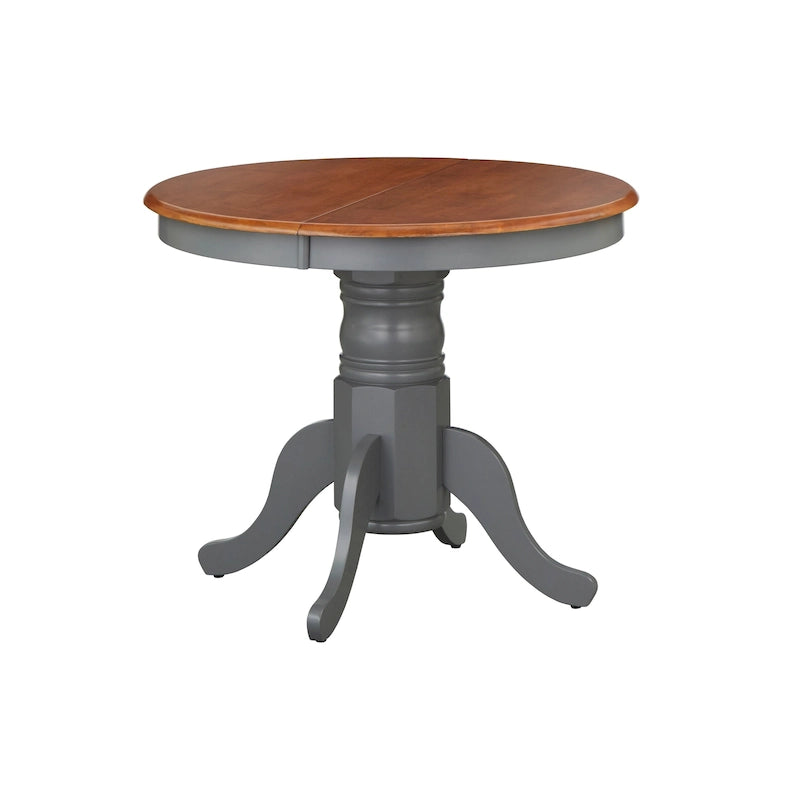 Table de salle à manger en bois massif de style ferme avec rallonge