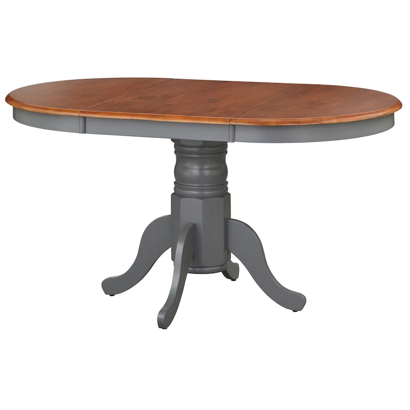 Table de salle à manger en bois massif de style ferme avec rallonge
