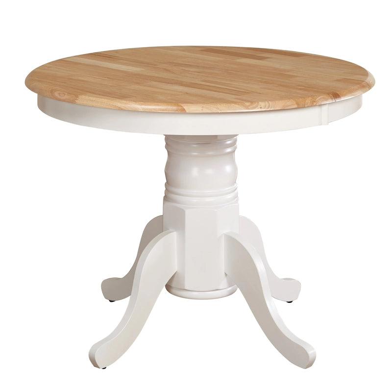 Table de salle à manger en bois massif de style ferme avec rallonge