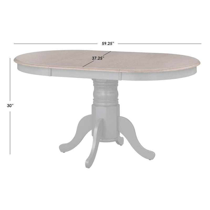 Table de salle à manger en bois massif de style ferme avec rallonge