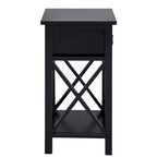 Table de chevet en bois avec tiroir et étagère ouverte