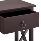 Table de chevet en bois avec tiroir et étagère ouverte