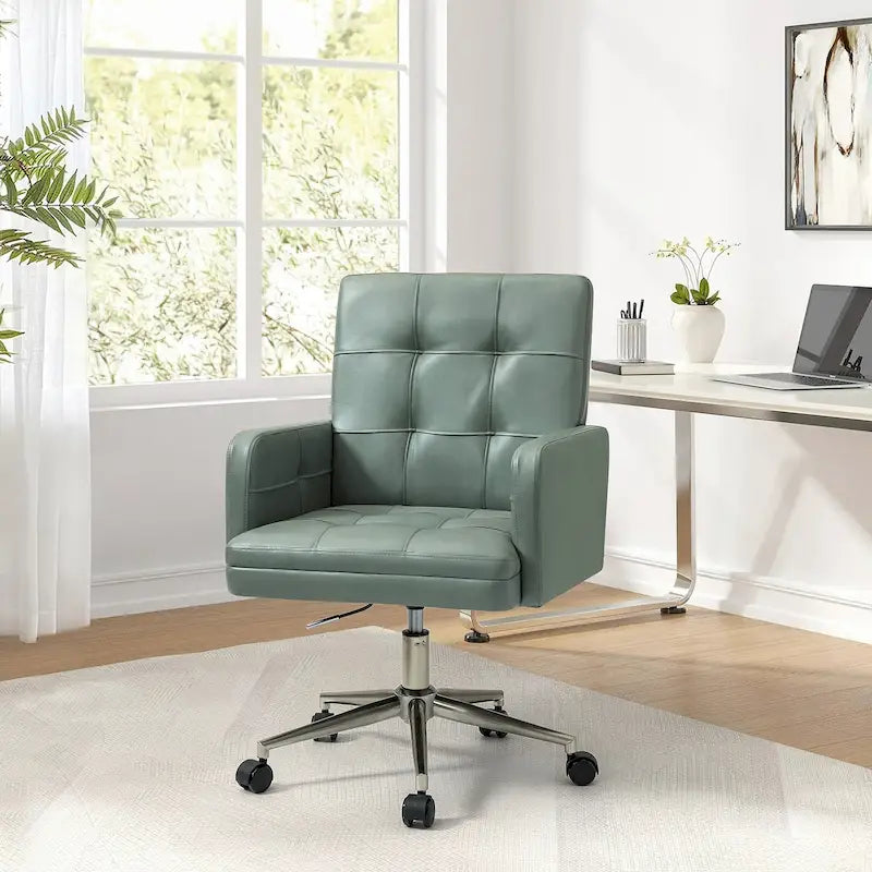 Chaise de bureau capitonnée à hauteur réglable avec 5 roulettes