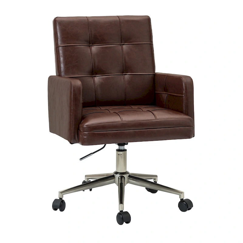 Chaise de bureau capitonnée à hauteur réglable avec 5 roulettes