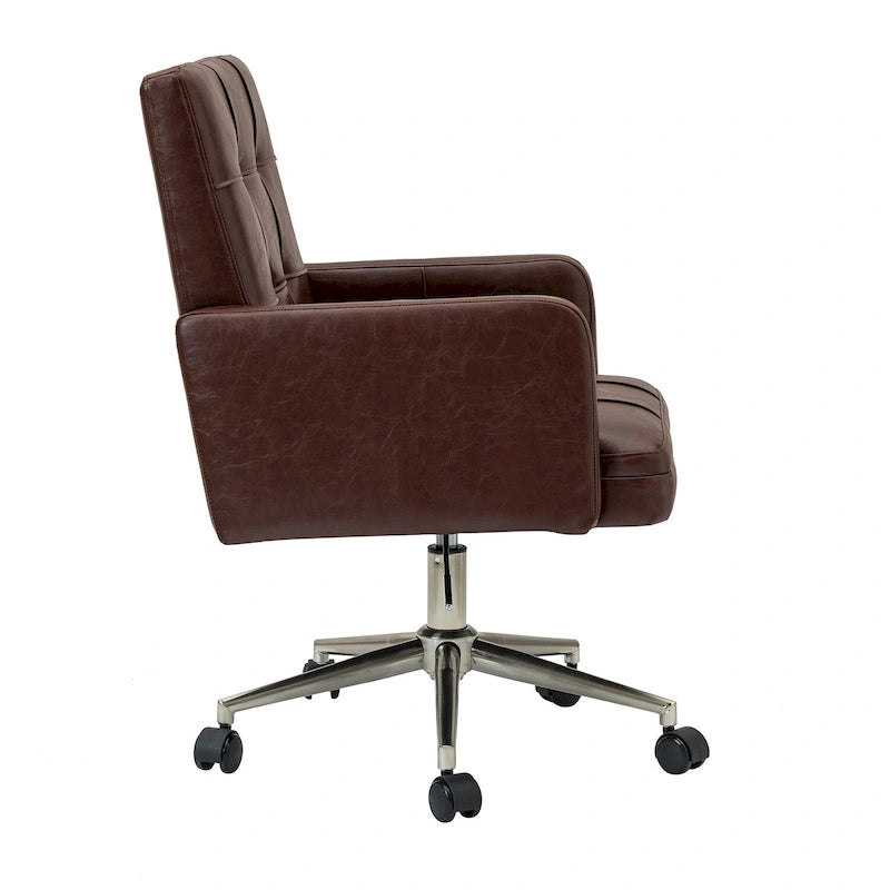 Chaise de bureau capitonnée à hauteur réglable avec 5 roulettes
