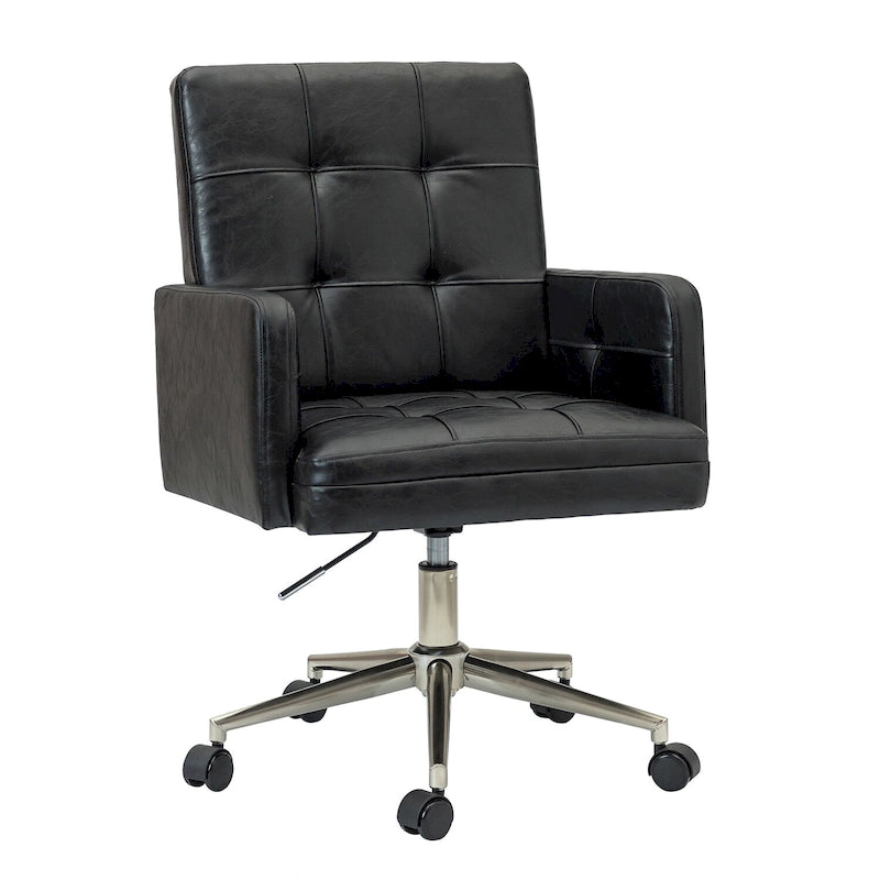 Chaise de bureau capitonnée à hauteur réglable avec 5 roulettes