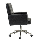Chaise de bureau capitonnée à hauteur réglable avec 5 roulettes