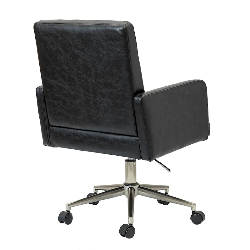 Chaise de bureau capitonnée à hauteur réglable avec 5 roulettes
