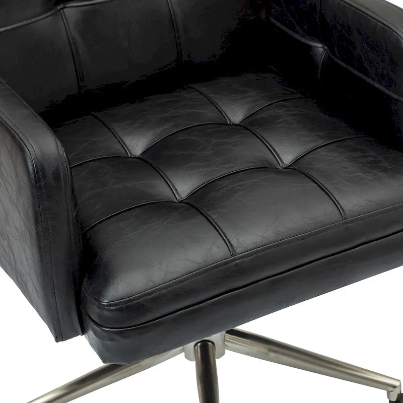 Chaise de bureau capitonnée à hauteur réglable avec 5 roulettes