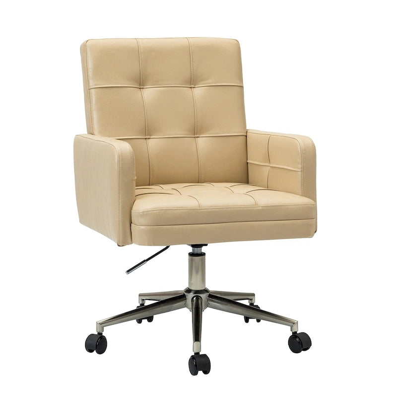 Chaise de bureau capitonnée à hauteur réglable avec 5 roulettes