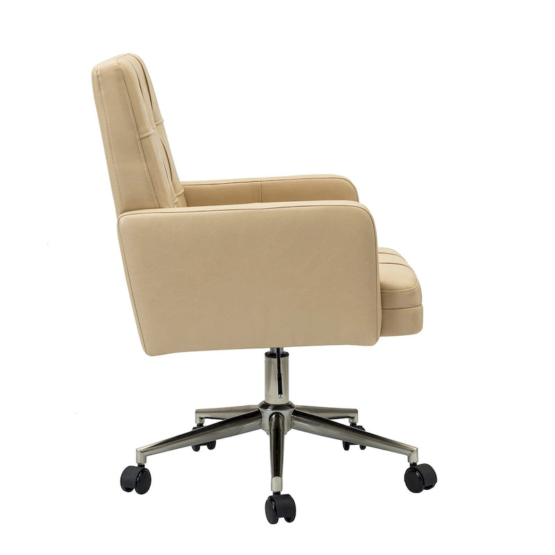 Chaise de bureau capitonnée à hauteur réglable avec 5 roulettes
