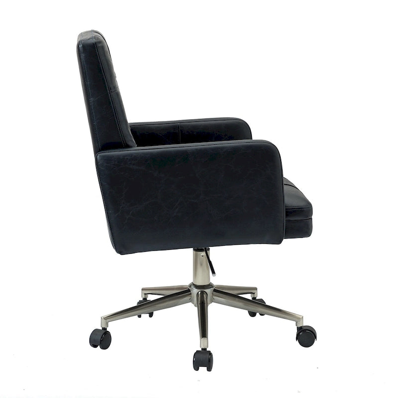 Chaise de bureau capitonnée à hauteur réglable avec 5 roulettes