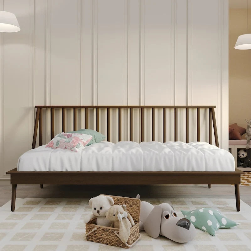 Lit de repos double en bois vintage