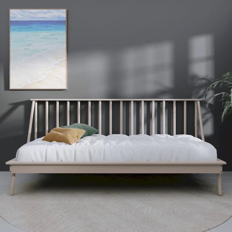 Lit de repos double en bois vintage