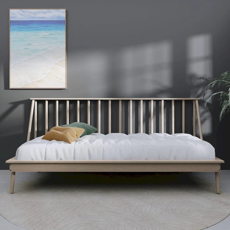 Lit de repos double en bois vintage