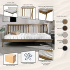 Lit de repos double en bois vintage