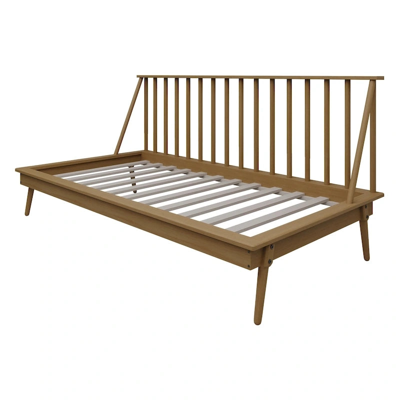 Lit de repos double en bois vintage