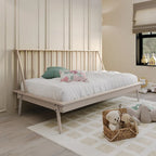 Lit de repos double en bois vintage
