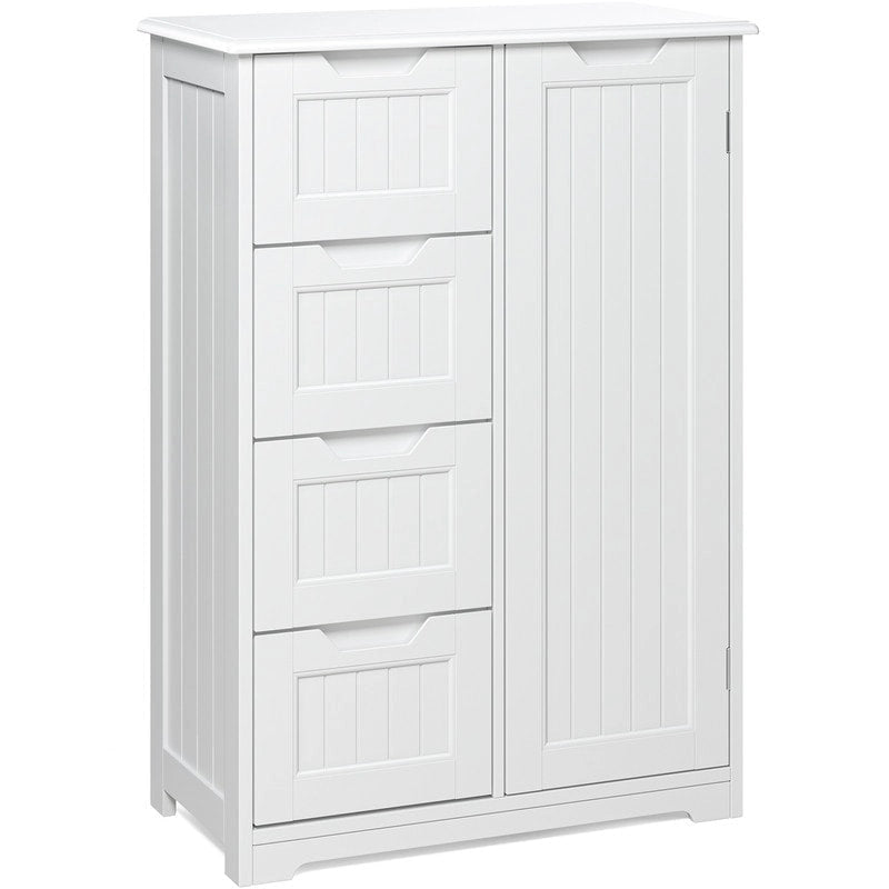 Meuble de rangement sur pied avec 4 tiroirs et étagère réglable