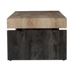 Table basse bicolore avec plateau en placage de bois