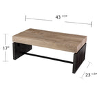 Table basse bicolore avec plateau en placage de bois