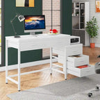 Bureau d'ordinateur avec caisson à 2 tiroirs et meuble de classement à 3 tiroirs