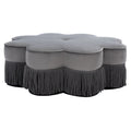 Pouf en velours à franges en forme de fleur